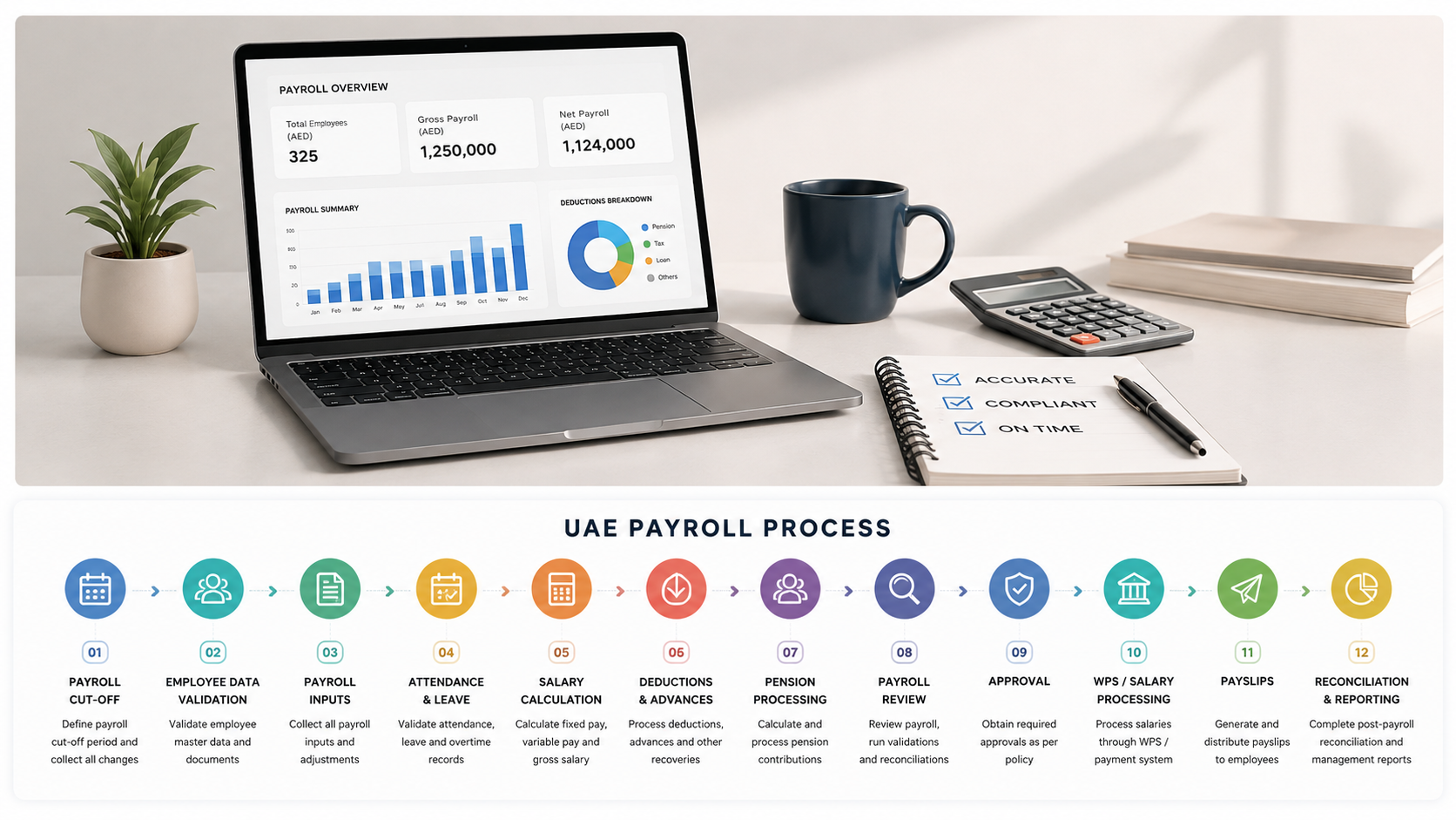 UAE payroll process step-by-step workflow for HR and payroll teams